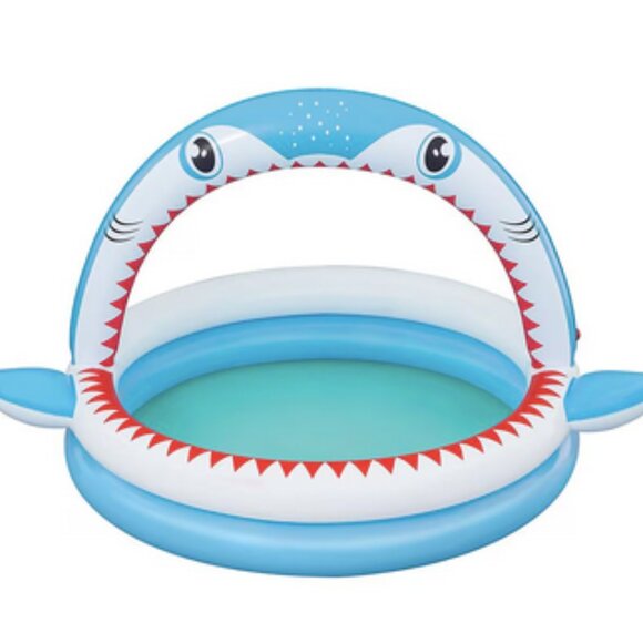 H2O GO! Bestway Sharktastic Sprinkler Play Pool, Kids Inflatable Shark Pool NEW - Picture 1 of 2